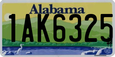 AL license plate 1AK6325