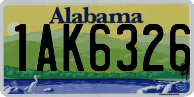 AL license plate 1AK6326