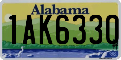 AL license plate 1AK6330