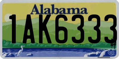 AL license plate 1AK6333