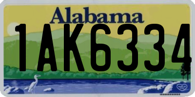 AL license plate 1AK6334
