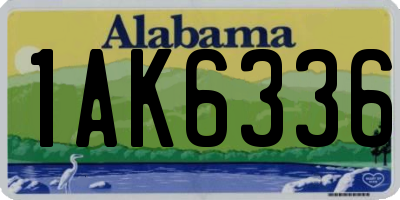 AL license plate 1AK6336