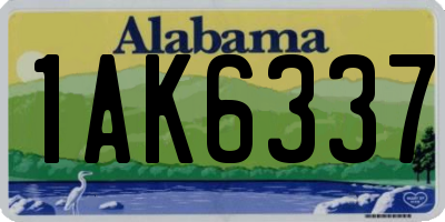 AL license plate 1AK6337