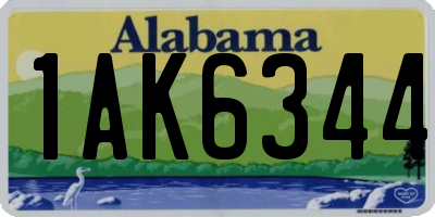 AL license plate 1AK6344