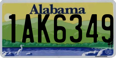 AL license plate 1AK6349