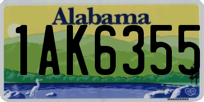 AL license plate 1AK6355