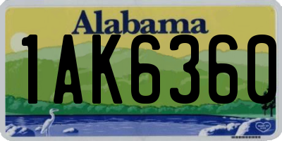 AL license plate 1AK6360