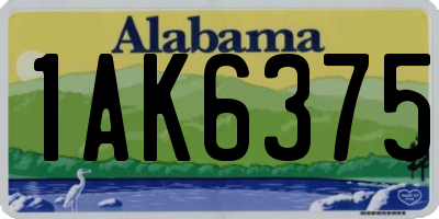 AL license plate 1AK6375