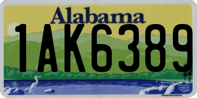 AL license plate 1AK6389
