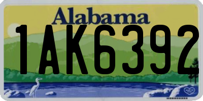 AL license plate 1AK6392