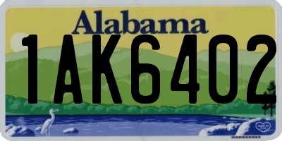 AL license plate 1AK6402
