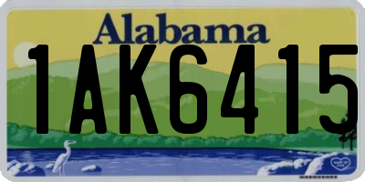 AL license plate 1AK6415