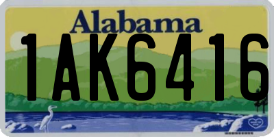 AL license plate 1AK6416
