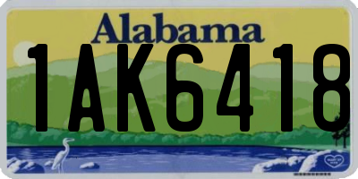 AL license plate 1AK6418