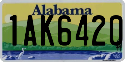AL license plate 1AK6420