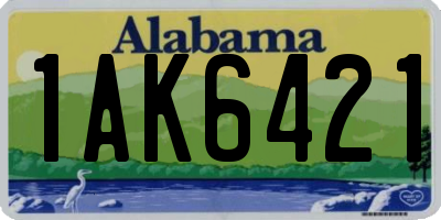 AL license plate 1AK6421