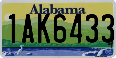 AL license plate 1AK6433