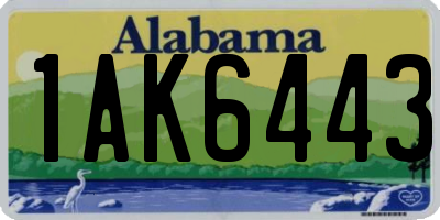 AL license plate 1AK6443