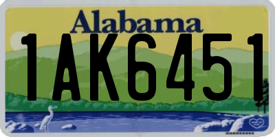 AL license plate 1AK6451
