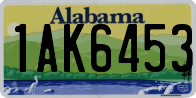 AL license plate 1AK6453