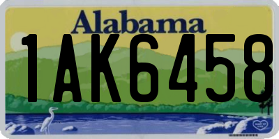 AL license plate 1AK6458