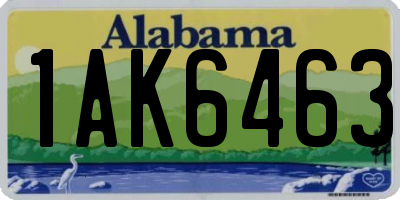 AL license plate 1AK6463