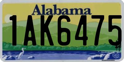 AL license plate 1AK6475