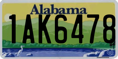 AL license plate 1AK6478