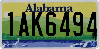 AL license plate 1AK6494