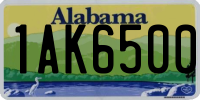 AL license plate 1AK6500