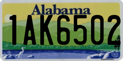 AL license plate 1AK6502