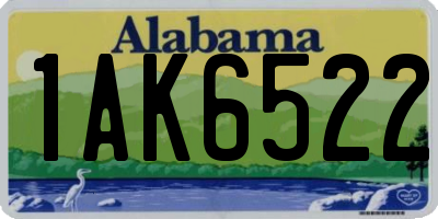 AL license plate 1AK6522