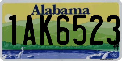 AL license plate 1AK6523