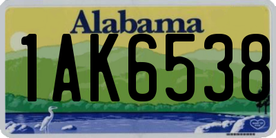 AL license plate 1AK6538