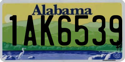 AL license plate 1AK6539