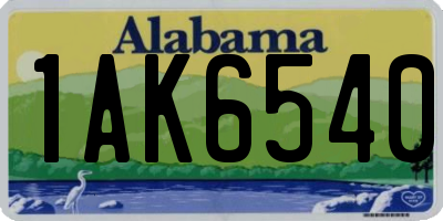 AL license plate 1AK6540