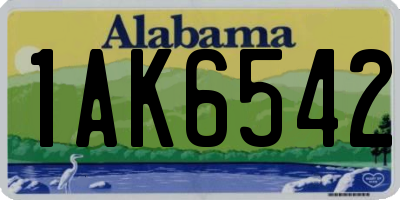 AL license plate 1AK6542