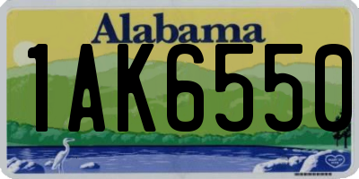 AL license plate 1AK6550