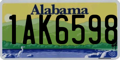 AL license plate 1AK6598