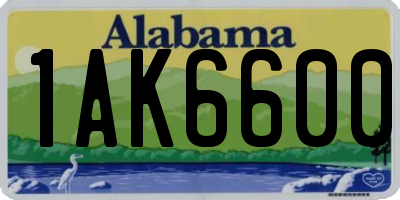 AL license plate 1AK6600