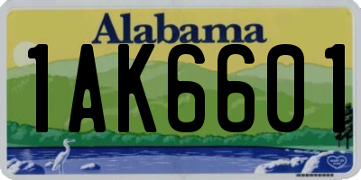 AL license plate 1AK6601