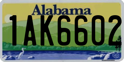 AL license plate 1AK6602
