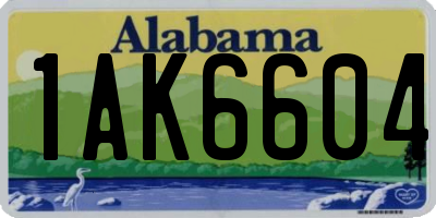 AL license plate 1AK6604