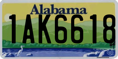 AL license plate 1AK6618