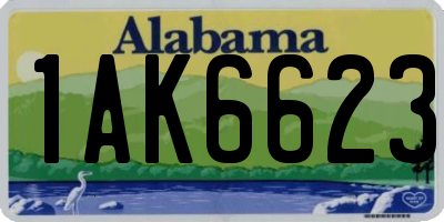 AL license plate 1AK6623