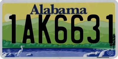 AL license plate 1AK6631