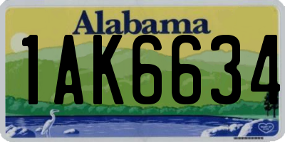 AL license plate 1AK6634