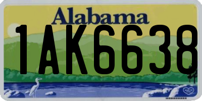AL license plate 1AK6638