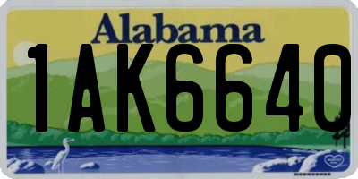 AL license plate 1AK6640