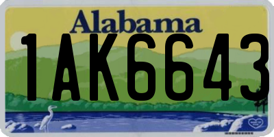 AL license plate 1AK6643